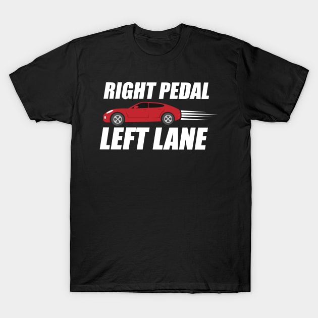 Right Pedal Left Lane Car Race T-Shirt by c1337s